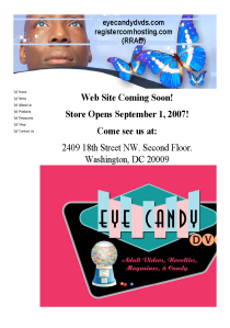 EyeCandyDVDs.com web site home page